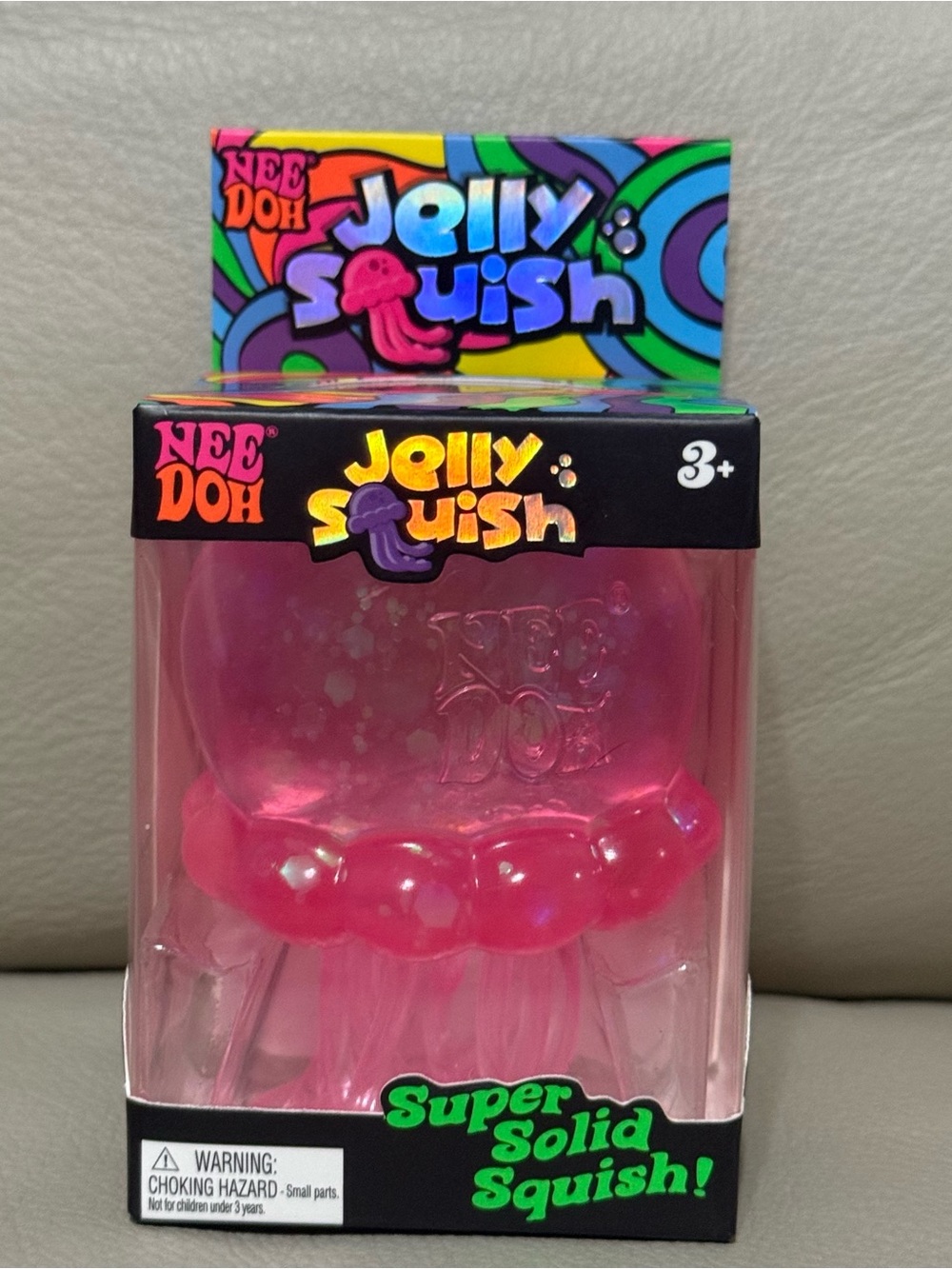 NEW Schylling NeeDoh Jelly Squish Jelly Fish Squishy PINK Super Solid Squish